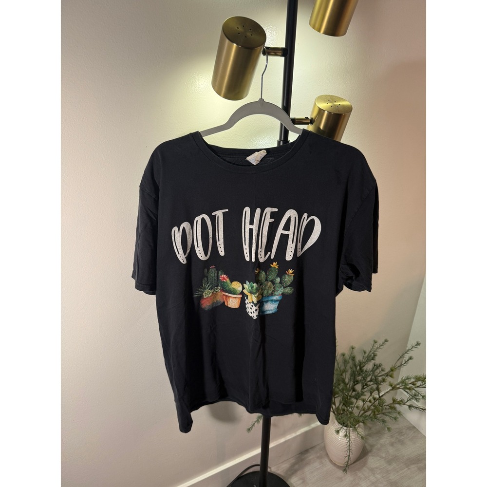 Pot Head tee plant mom humor guc oversize diy farmer perfectly worn layering Lg